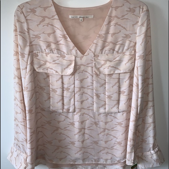 Cream camouflage blouse. Size L (brand:Rachel Roy) - Picture 3 of 11